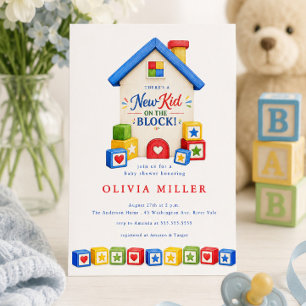 Invitation Nouveau bébé Bloc Fête Prénatale