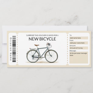 Invitation Nouveau bon cadeau pour vélos modifiable