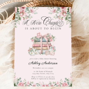 Invitation Nouveau chapitre Baby shower de boule rose