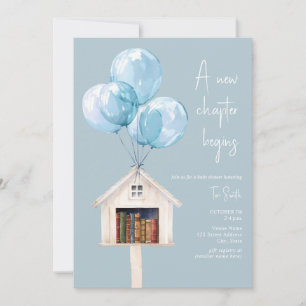 Invitation Nouveau chapitre bibliothèque ballons livre Baby S