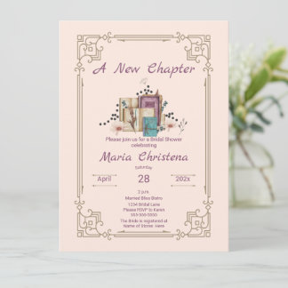 Invitation Nouveau Chapitre Commence Fête de Mariage Floral C