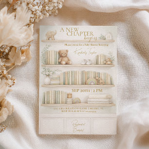 Invitation Nouveau Chapitre Commence Histoire Livre Bébé Fête