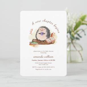 Invitation Nouveau chapitre commence Jungle Hérisson Baby Sho
