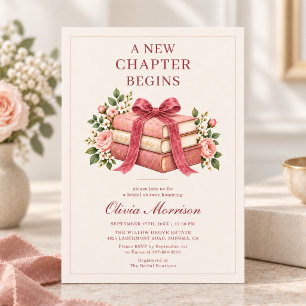 Invitation Nouveau Chapitre Commence Rose Ruban Mariage Showe