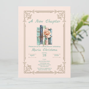 Invitation Nouveau Chapitre Commence Shower de Mariée Pile de