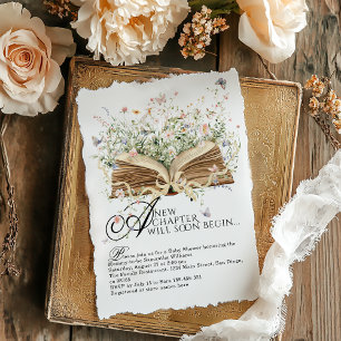Invitation Nouveau chapitre Commencer le Baby shower Fleur sa
