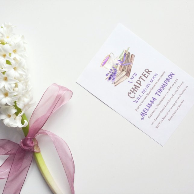 Invitation Nouveau chapitre Début Lavender Storybook Baby sho (Créateur téléchargé)