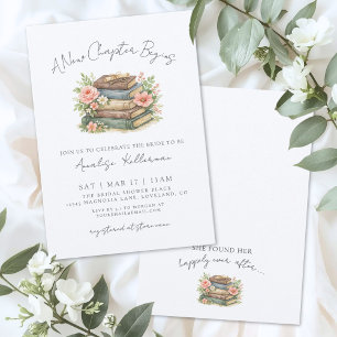 Invitation Nouveau Chapitre Élégant Floral Baby Shower de Mar