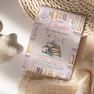 Invitation Nouveau chapitre Fille du livre d'histoires rose C