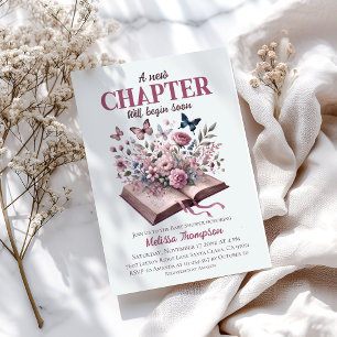 Invitation Nouveau chapitre Floral Storybook Baby shower