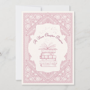Invitation Nouveau chapitre Livre Baby shower fille