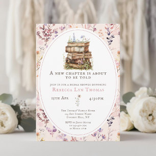 Invitation Nouveau chapitre nuptiale douche aquarelle, fleur 