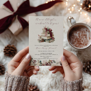 Invitation Nouveau chapitre Rustic Winter Storybook Fête des 