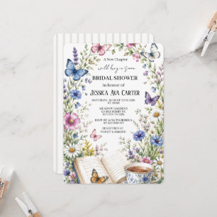 Invitation Nouveau Chapitre Thé Papillons Livre Enterrement d