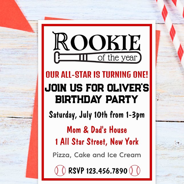 Invitation Nouveau de l'année Anniversaire de Turning One Boy (Créateur téléchargé)