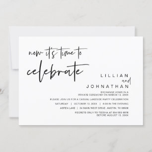 Invitation Nouveau il est temps de célébrer, Mariage Elopemen
