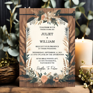 Invitation Nouveau Jardin Floral Ressort Boho Boho Rustique M
