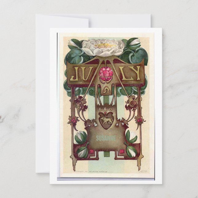 Invitation Nouveau Juillet Anniversaire de Leo zodiac Invitat (Devant)