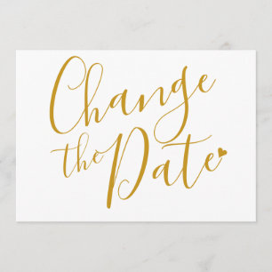 Invitation Nouveau Plan de Script Moderne en Or Changement de