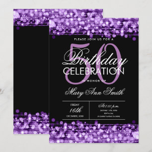 Invitation NOUVEAUTÉ ! Élégante fête du 50e anniversaire écla