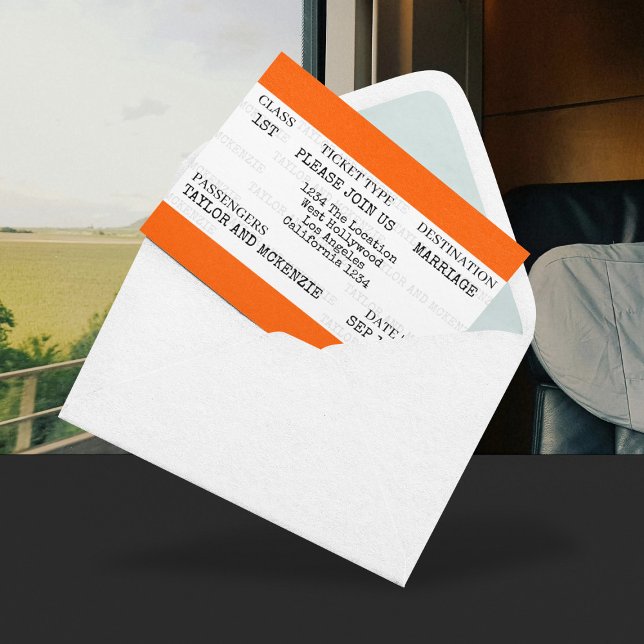 Invitation Nouveauté Mariage de train britannique personnalis (Novelty Personalized British Train Wedding Invitations from Ricaso. Perfect for rail fans. )