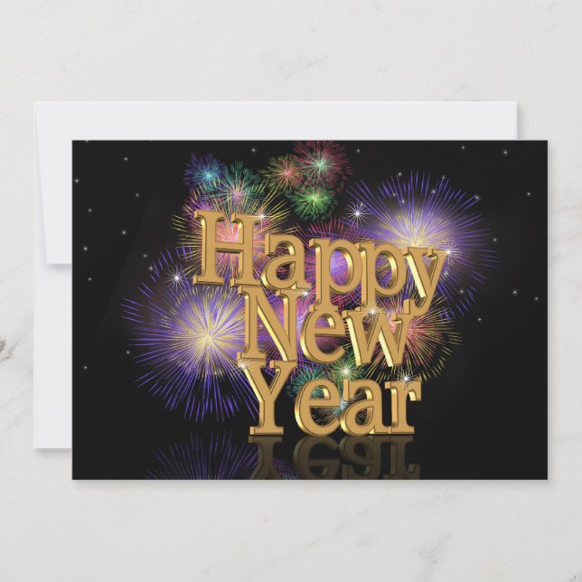 Invitation Nouvel an à la veille du feu d'invitation (Devant)