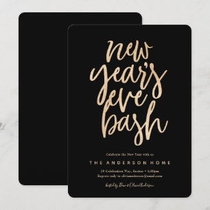 Invitation Nouvel An Bash Faux Parties scintillant Party Invi