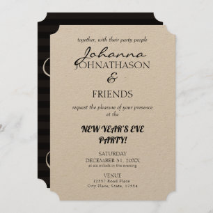 Invitation Nouvel An Black Funny Custom Custom