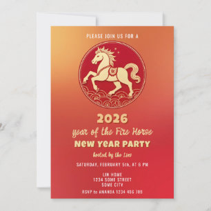 Invitation Nouvel An chinois 2026 Fête du Nouvel An du Cheval