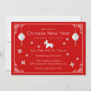 Invitation Nouvel An Chinois Origami Chèvre