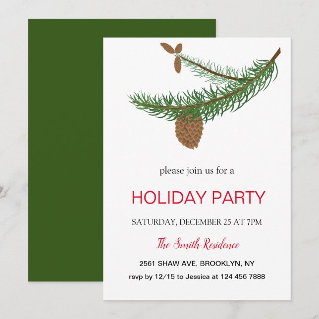 Invitation Nouvel An le pin est un mammifère (Devant / Derrière)