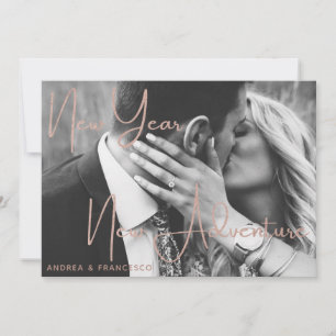 Invitation Nouvel an Nouveau engagement de l'aventure photo