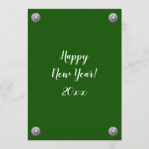 Invitation Nouvel An Open House Green Argent Star Décoration