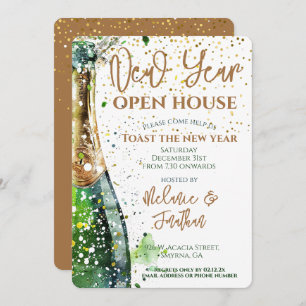 Invitation Nouvel An Open House Toast de l'année