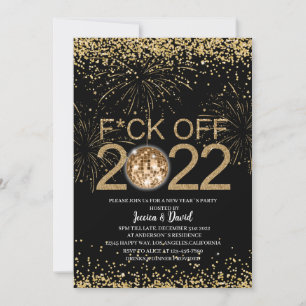 Invitation Nouvel An`s Eve Party Gold et Noir Personnalisé