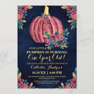 Invitation Nouvel anniversaire de la petite marine Citrouille