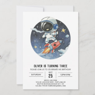 Invitation Nouvel anniversaire de l'astronaute numérique de l