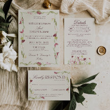 Nouvel Art Aquarelle Vintage Fleurs Mariage