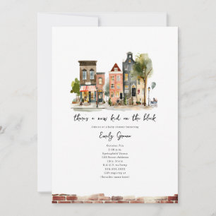 Invitation Nouvel enfant sur le Baby shower d'aquarelle de bl