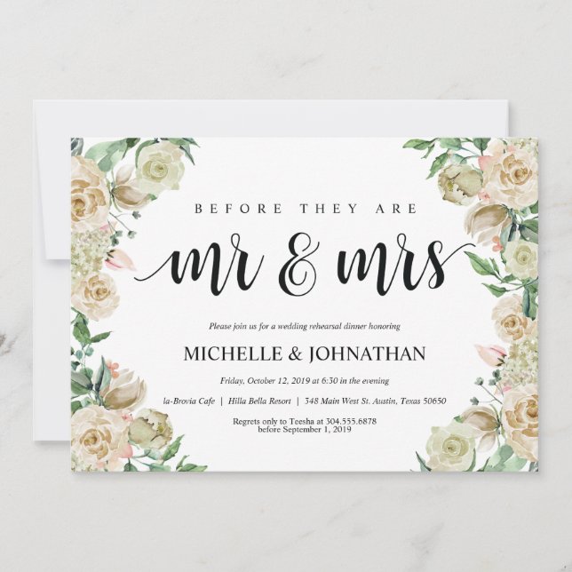 Invitation Nouvel événement de mariage du printemps (Devant)
