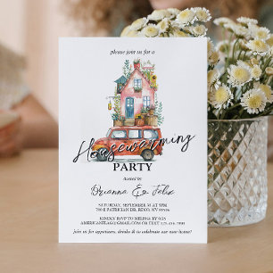 Invitation Nouvelle Adresse I Voiture Déménager Maison Fête d