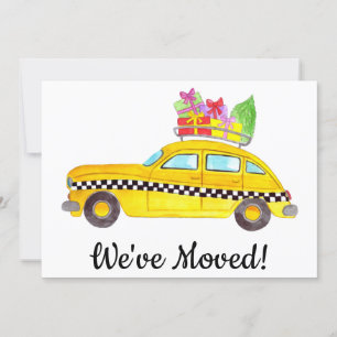 Invitation Nouvelle adresse Taxi cabine jaune Cadeaux de Noël
