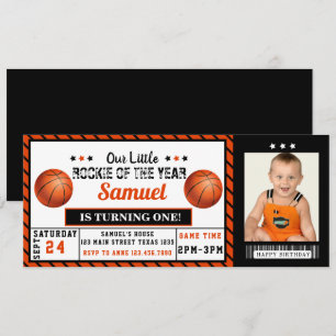 Invitation Nouvelle de l'année 1er anniversaire Basketball ph
