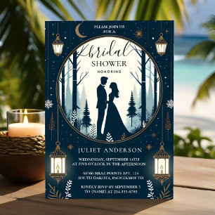 Invitation Nouvelle Forêt Étoiles neige brillante Fête des ma