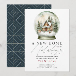Invitation Nouvelle maison Globe neige - Noël