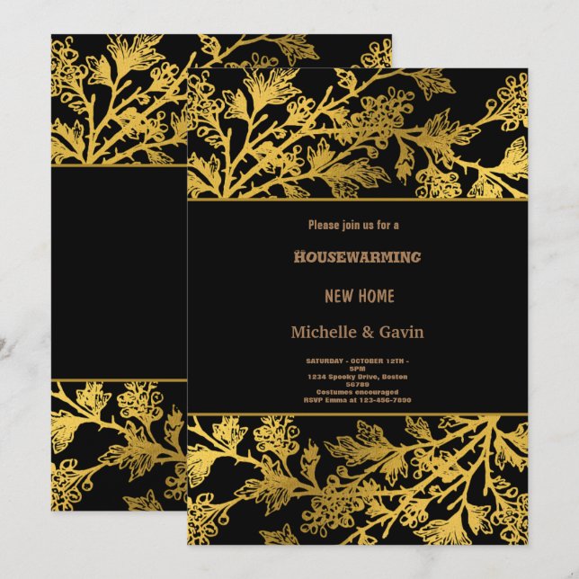 Invitation Nouvelle maison moderne automne pendaison de créma (Devant / Derrière)