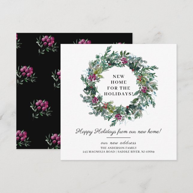 Invitation Nouvelle Maison pour les Fêtes Annonce de Déménage (Devant / Derrière)