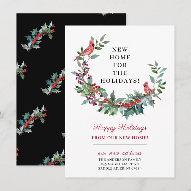 Invitation Nouvelle Maison pour les Vacances Annonce de Démén (Devant / Derrière)