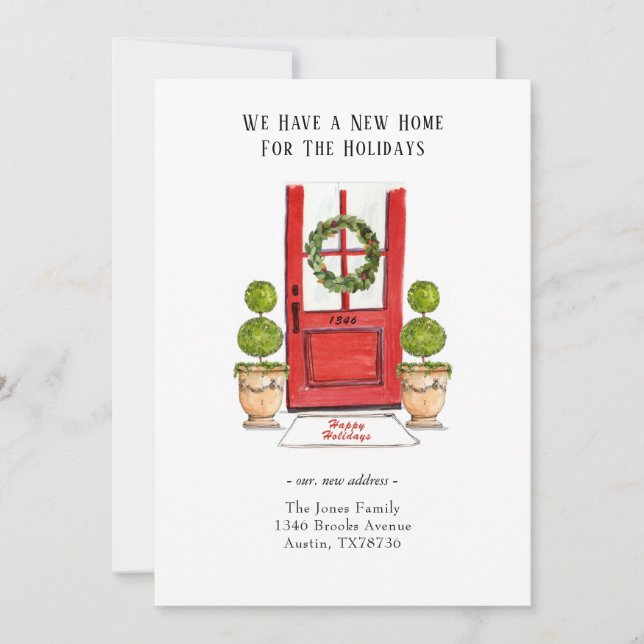 Invitation Nouvelle maison pour les vacances en mouvement (Devant)