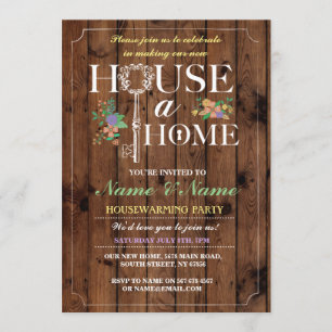 Invitation Nouvelle maison Sweet Home Maison Réchauffement Bo